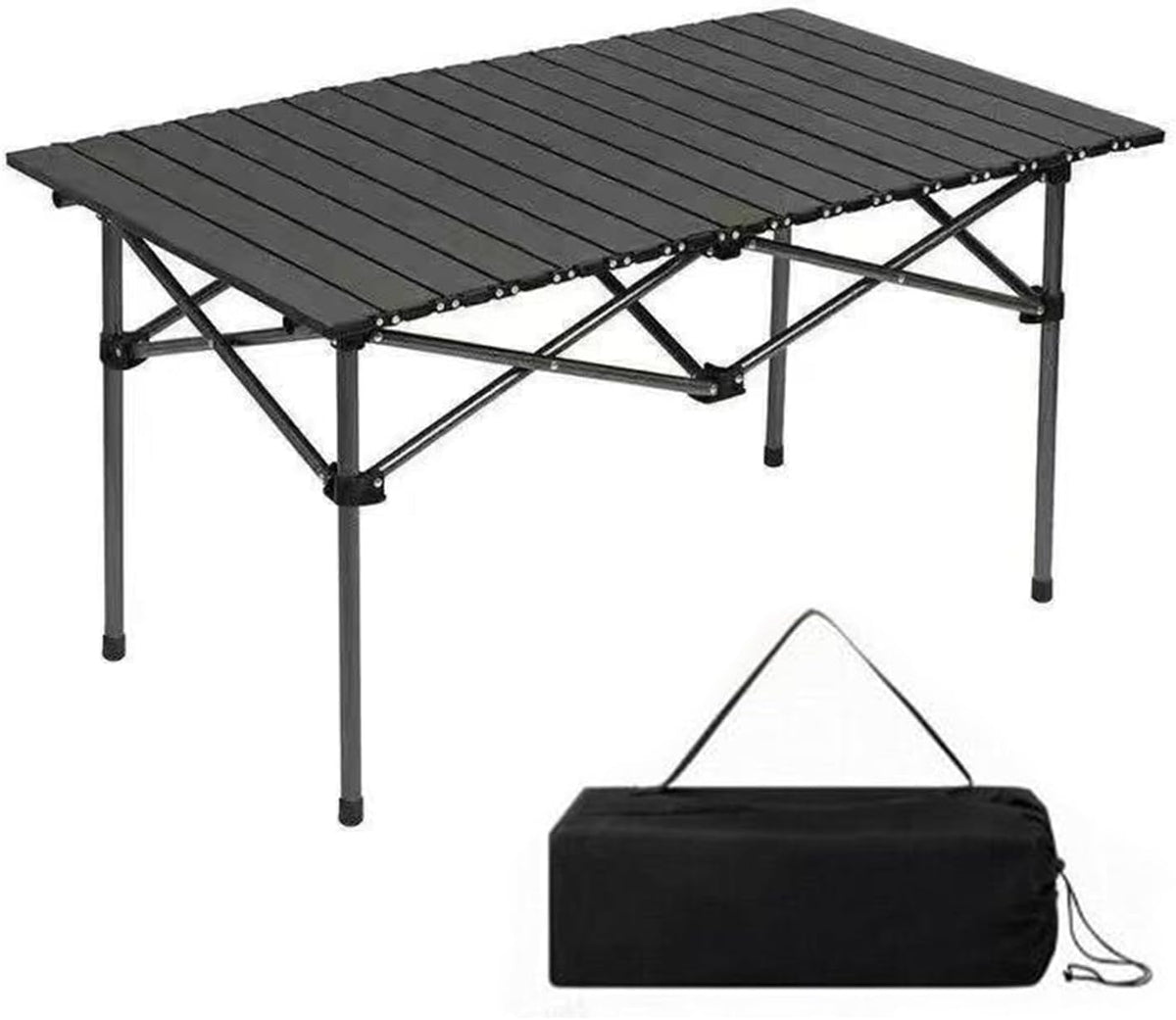 black folding portable space saving roll up outoor bbq camping table aluminum for camping hiking trekking outdoor 4x4 safari overlanding egypt cairo fayoum