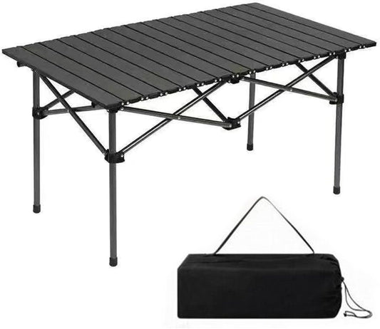 black folding portable space saving roll up outoor bbq camping table aluminum for camping hiking trekking outdoor 4x4 safari overlanding egypt cairo fayoum
