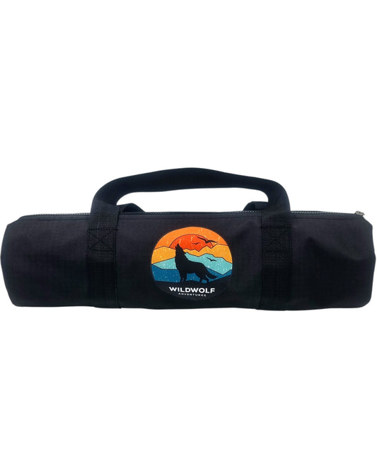 black waterproof pegs bag durable ripstop material for camping hiking and outdoor activities wild wolf adventures