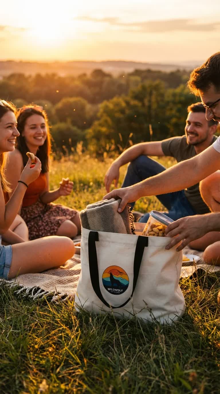 picnic with friends tote bag from wild wolf adventures cairo egypt fayum gouna sa7el