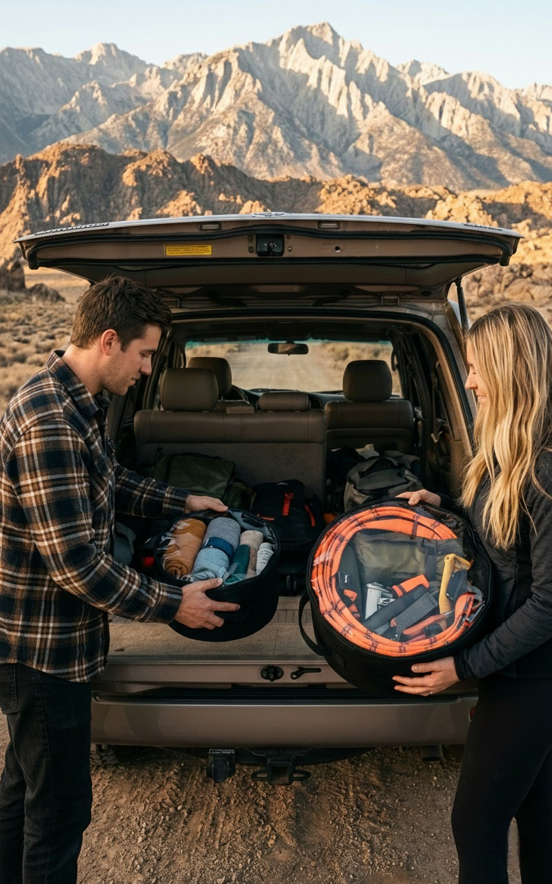 black durable waterproof clear top bag for offroading camping and overlanding wild wolf adventures cairo egypt