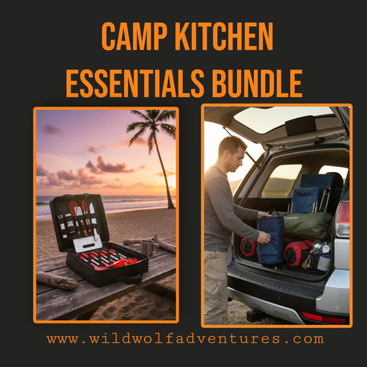 starter camp kitchen bundle with only camp kitchen essential for an easy outdoor cooking camping overlanding 4x4 and boat cooking wild wolf adventures cairo giza gouna egypt