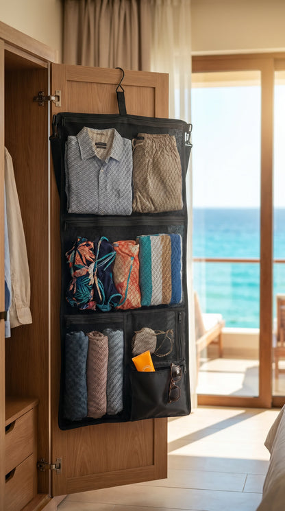 family travel friendly travel roll with mesh pockets and 1 dry pocket perfect for summer and vacation travelling. wild wolf adventures gouna sa7el cairo trendy smart travel roll 