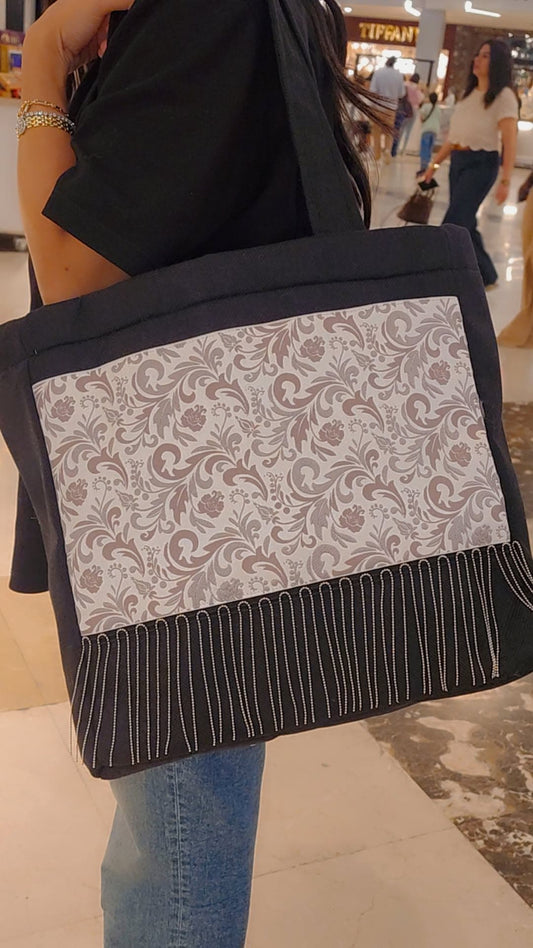 Noir Bloom Tote Bag