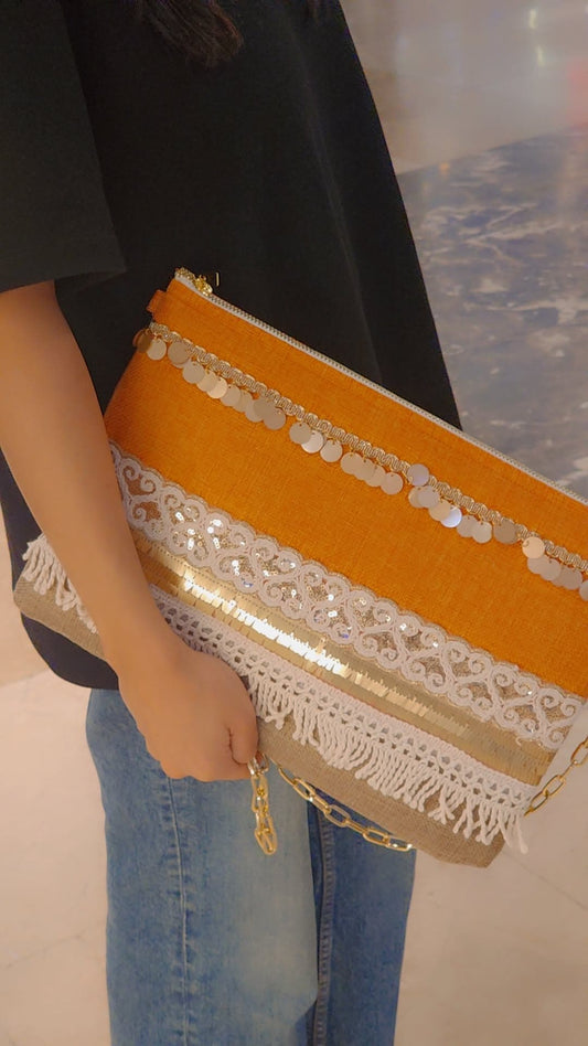 Saffron Breeze Large Clutch