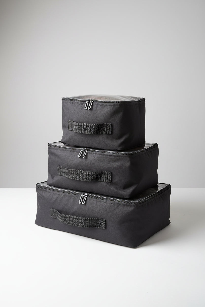 Wild Wolf Drawer Cube complete set of three clear-top storage bags in small, medium, and large sizes for 4x4 drawer systems camping desert safari fayoum wahat white desert egypt