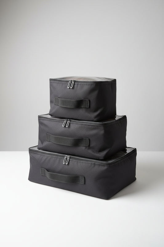 Wild Wolf Drawer Cube complete set of three clear-top storage bags in small, medium, and large sizes for 4x4 drawer systems camping desert safari fayoum wahat white desert egypt