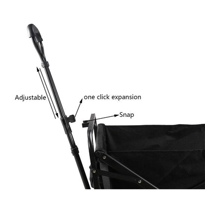 outdoor wagon handle adjustable durable easy to use steel powder coated wild wolf karteen